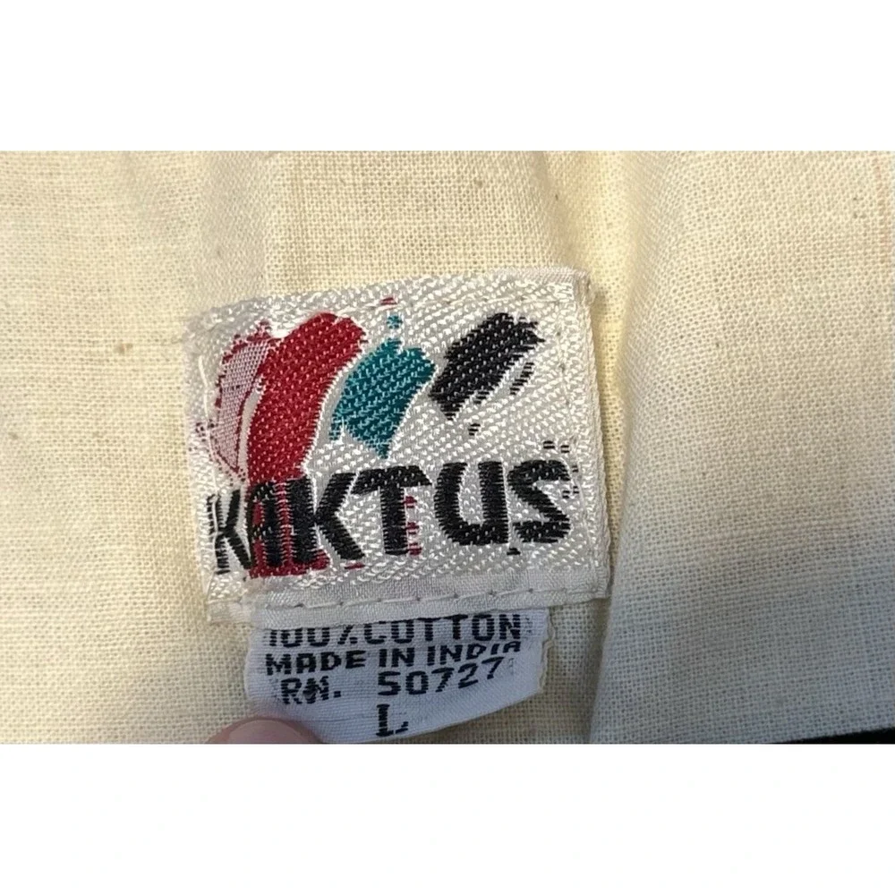 Vintage Hippy Kaktus Vest Size L Elephant Quilted Stitch Safari Savanna 90s Boho